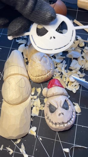 This stencil was intended to simply be for carving a pumpkin face but it quickly became my rainy day stencil. I think this one may dominate my Christmas tree this year 😅 #carving #whittlingwood #woodworking #carvingart | Angel Nunez
