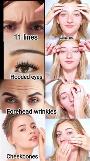 11 Lines Face Yoga 😍 | Hooded Eyes + Forehead Wrinkles + Sharp Cheekbones Transformation ✨