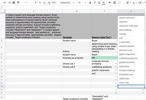 Fillable Speech Session Note Template With Dropdowns
