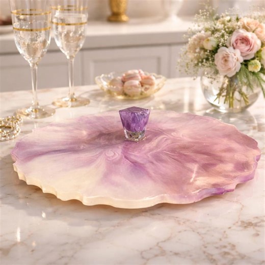 Purple & White Serving Plate - Etsy