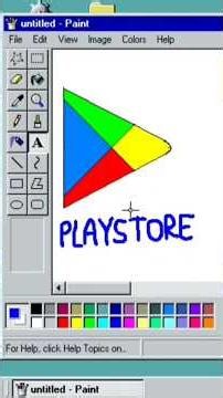 Window 98 simulator mai playstore ka logo kaise banaye | MS Paint mai playstore ka logo kaise banaye