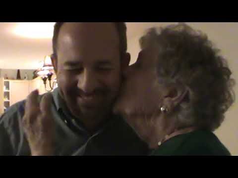 Grandma kisses Grandson