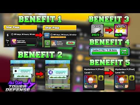 The ULTIMATE 5 in 1 AFK Method Benefits (STARPASS) in All Star Tower Defense Roblox