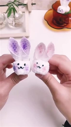 Make an adorable tissue paper bunny-So fun to try~ #diy #rabbit