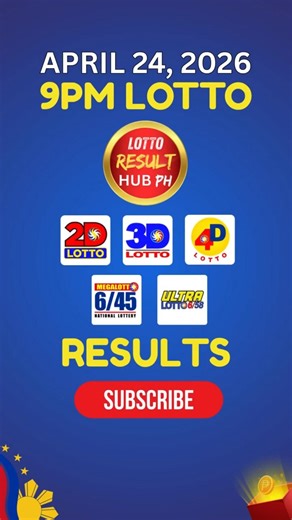 Recap: 9PM Lotto Result Today April 24, 2026 PCSO