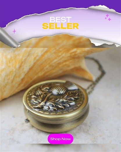 Thistle Music Box Locket in Bronze