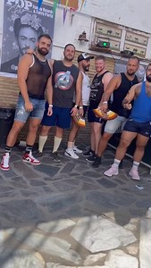 Flashback to Bear BQ …. Come join us in 2026. Search GayTravel4u.com and explore the top events not to miss this season. . @cross_entropy With the boys at @popairparty #sitges #bears #bearweek #sitgesbears | Gay Sitges Guide