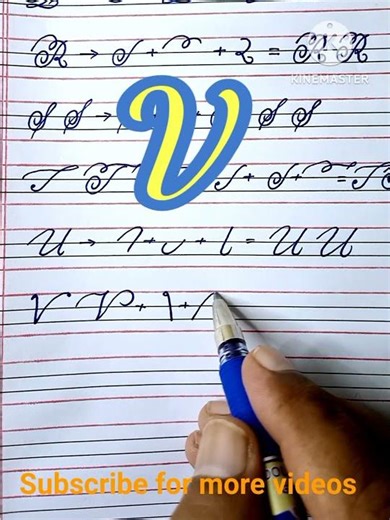 How to write letter V in Cursive Writing, English handwriting Tutorial Step by Step #calligraphy