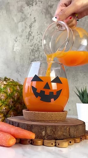 Jus Halloween 🎃 versi Pumpkin Face #samasamabelajar #halloween #healthy #fyp #yukmulaisehat