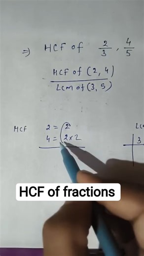 HCF of fractions short tricks #basicmaths #maths