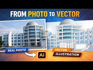 I Turned a Real Building Into a CLEAN Vector Illustration (Adobe Illustrator)