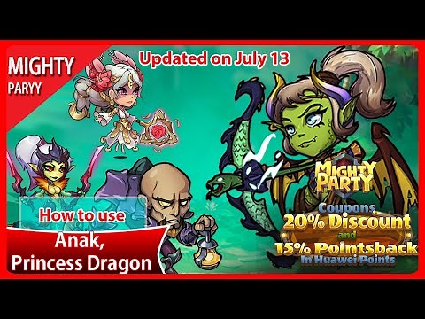 Mighty Party - How to use Anak, Princess Dragon and 20% Discount Coupons for mobile users