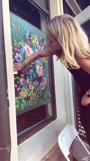 My DIY window clings at the art studio are done! #diyfun