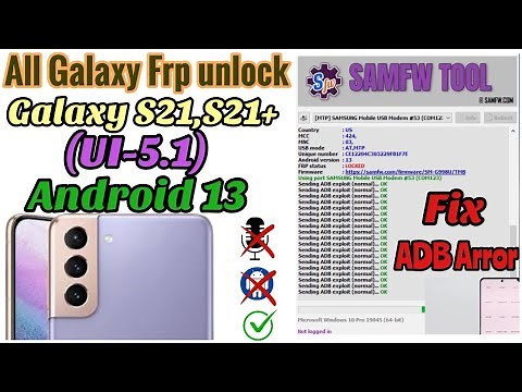 Galaxy S21 (Android 13) UI-5.1 Frp Bypass With ADB Fix // Easy solution 100% Work