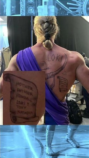What is in Thor's back tattoo #marvel #mcu