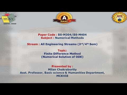 Finite Difference Method (Numerical Solution of ODE)