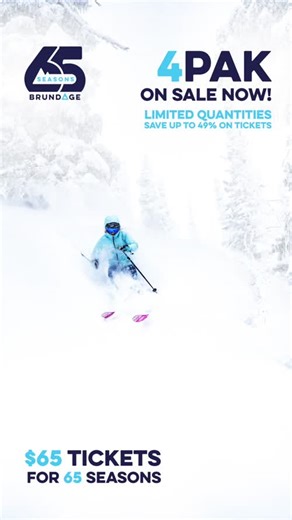 There’s fresh snow in the forecast and your lift ticket’s already waiting! The 4PAK = 4 full days for $65 each - just scan and shred. It’s non-transferable with a few blackout dates (the busiest days of winter), but still good to go for MLK weekend! Straight to the lift. Straight to the fun. https://brundage.com/4pak/?utm_content=sked_691217e91eebd67bb737d1aa&utm_medium=social&utm_name=sked&utm_source=facebook | Brundage Mountain Resort