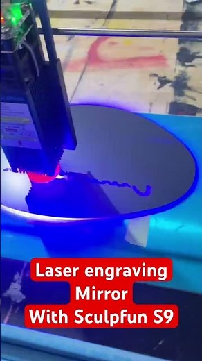 Laser engraving mirror with Sculpfun S9 settings shown on video #sculpfun #laserengraving r