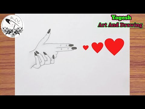 how to draw hands with love fire easy drawing | love ❤ drawing step "farjana drawing academy"