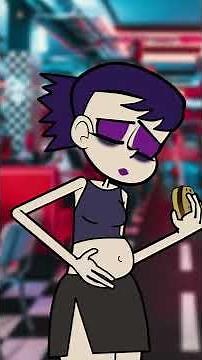 Goth girl gets a stuffed belly from burgers #shorts