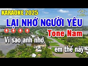Lại Nhớ Người Yêu Karaoke Tone Nam ( Am ) Nhạc Sống 2025 | Trọng Hiếu