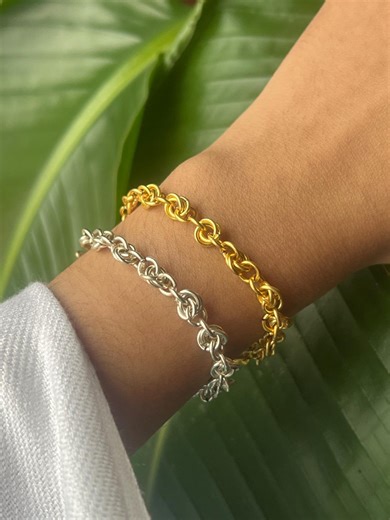 Chainmail “rose” Wire Bracelet, Gold or Silver Non-tarnish Elegant Handmade - Etsy