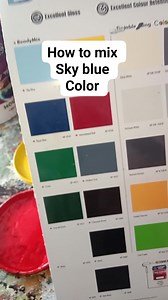 Sky blue color semi gloss #skyblue #color #white #thaloblue #hansayellow #fbreelsfypシ゚viralシ #paintmixingcolor | Roger Ursal Verano