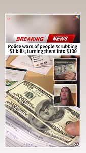Police Warn of Counterfeit Scheme: Criminals Scrubbing $1 Bills to Pass Them Off as $100 Authorities are sounding the alarm after uncovering a sneaky counterfeit scam that’s fooling both cashiers and counterfeit detection pens. Criminals are reportedly scrubbing or bleaching $1 bills and printing fake $100 designs on top of the real currency paper — making it look and feel authentic. This scam recently surfaced in Hilo, Hawaii, where a cashier at Ohana Foods caught a suspicious bill that looked 