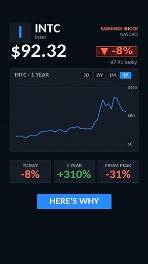 Why Intel Stock Crashed 8% (INTC) — It Beat Earnings and Fell Anyway #intel #INTC #wsb