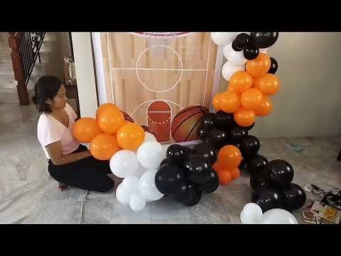 DIY Basketball Balloon Garland/DIY Basketball Balloon Arch/ Basketball Theme Tutorial @G'sStyleDIY