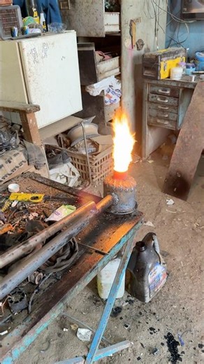 A stove that runs on used cooking oil.