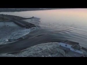 Satelite shows images of major dam destroyed in Russian-controlled Southern Ukraine