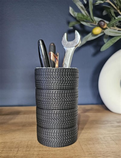 Personalized Tire Stack Ink Pen Holder | Car Guys | Mechanic | Desk Organizer | Pencil Cup | Father's Day Gift | Racing - Etsy