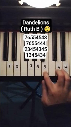 Dandelions - Ruth B | One Hand 🖐🏻( Tutorial ) | Instrumental Music | Simple Piano 🎶