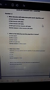 Exercise 1.1What character shift tables does quick search alg... | Filo