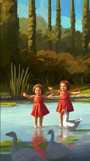 AI Royal Babies & Geese Dancing in the Pond 👑🦢💧 | Cute Dance Fun #shorts