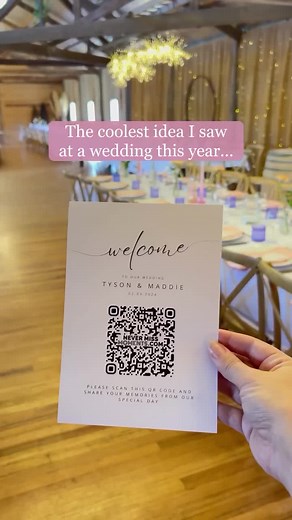 A clever and simple way to capture more photos and videos on your wedding day. All your guests will take photos and videos of you on your special day, now there is a way for them to upload them all to your private online wedding gallery 💛💛 Click the link in our bio to capture all the memories of your wedding day 🤳🏼💍🙌🏻 #NeverMissMoments #WeddingqrGallery #WeddingQrCode #QrCodeWedding #weddinghacks #2025weddingtrends #QRCodeGallery #coolweddingideas #weddingideas #qrcodeforwedding #weddingq