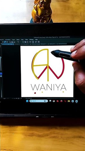 Waniya Elegant Name Logo Design 🔥 | Procreate Typography Process #namelogo #logo #logodesign #logos