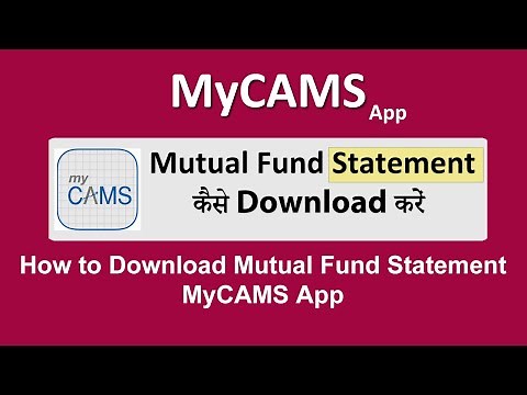 How to Download Mutual Fund Statement from Camsonline mycams app | Mutual Fund Statement mycams app