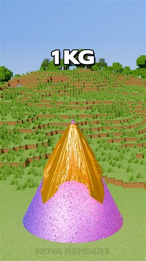 Minecraft Gold Cloth Weight Test (1kg vs 1000kg) on a Glittery Cone! ✨⛏️ | Blender Physics