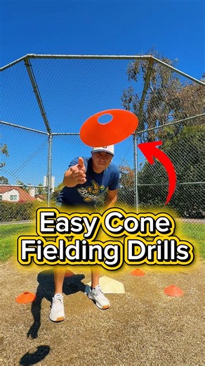 Easy Cone Fielding Drills #baseball #baseballtraining #fieldingpractice #fielding