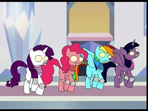 Robot Twilight, Rainbow Dash, Pinkie Pie And Rarity Dancing