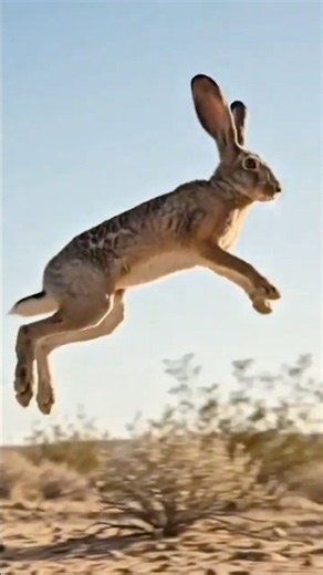 🐇 5 Amazing Black-Tailed Jackrabbit 🇺🇸 | Huge Ears & Incredible Speed! 🤯🏜️ #Shorts