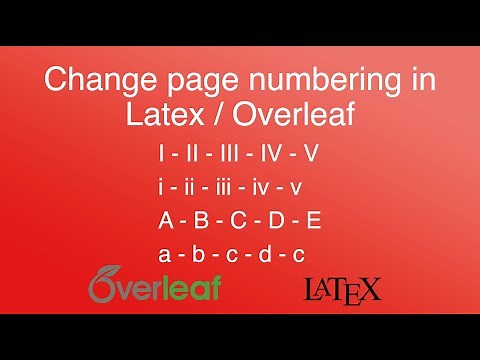 Change page numbering in Latex / Overleaf