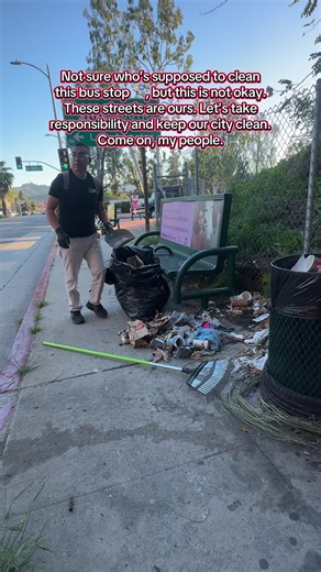 This shouldn’t be normal 🚏. Whether it’s the city or us, we all have a role in keeping L.A. clean. 👉 Don’t throw trash. Report dumping. Join a cleanup. Big thanks to @LAinaminute for amplifying this. #CleanLA #StopLittering #keeplaclean #LosAngeles, #citytok @L.A. in a Minute