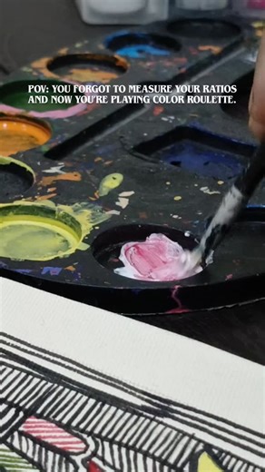 chroma reflection l Madhubani artist on Instagram: "POV: YOU FORGOT TO MEASURE YOUR RATIOS AND NOW YOU’RE PLAYING COLOR ROULETTE👀😮‍💨 #viral #trending #reels #artist #instagram"