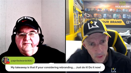 In this episode, we’re joined by Dan Antonelli, CEO of KickCharge Creative, to talk about how branding directly affects the quality of leads deck builders attract. We break down why solid craftsmanship isn’t enough if your trucks, website, and visuals don’t build trust fast — and how homeowners decide who feels “legit” before ever reaching out. Dan Antonelli shares what he sees holding builders back, where branding costs jobs without anyone realizing it, and what matters most to homeowners when 