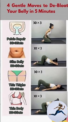 4 Gentle Moves to De Bloat Your Belly in 5 Minutes #DeBloat #Bloating #Shorts