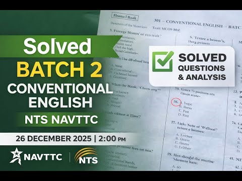 NTS NAVTTC | Solved Batch 2 English | Paper Analysis & Prep Guide