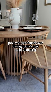 The Lido dining set is bound to be the new main character in your dining room! Shop now: https://plankandbeam.com/products/lido-round-dining-table-47?variant=45263197503650 | Plank Beam